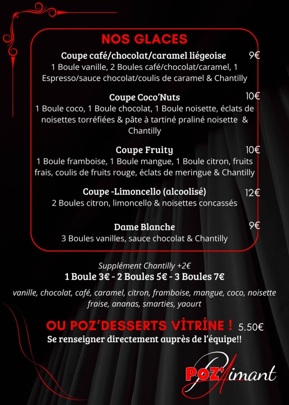La Carte - Poz'Aimant - Restaurant Gilly-sur-Isère - les meilleurs restaurant de GILLY-SUR-ISERE